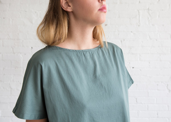 Black Crane Boat Neck Top Dark Forest Black Crane Boat Neck Top Dark Forest