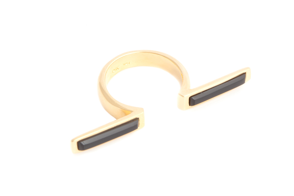 Shahla Karimi In-Between Bars Ring with Onyx Shahla Karimi In-Between Bars Ring with Onyx