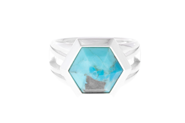 Shahla Karimi Hex Set Ring with Turquoise Shahla Karimi Hex Set Ring with Turquoise
