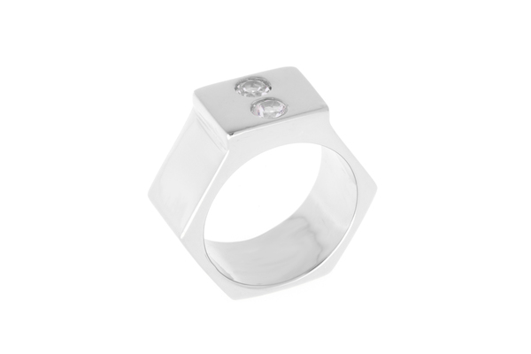 Shahla Karimi Single Honey Stacker with White Topaz - Wide Shahla Karimi Single Honey Stacker with White Topaz - Wide