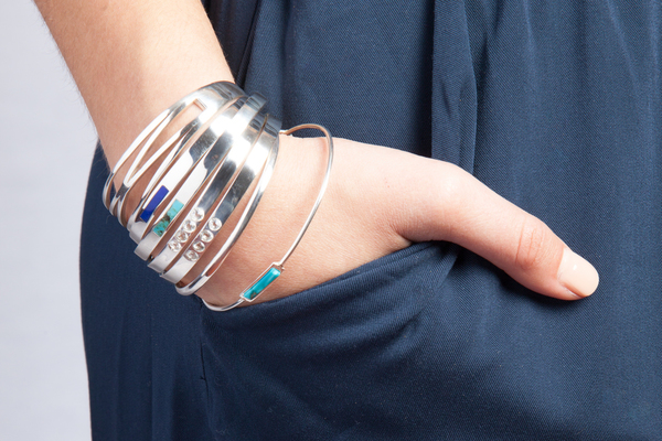 Shahla Karimi Bar Cuff with Lapis Shahla Karimi Bar Cuff with Lapis