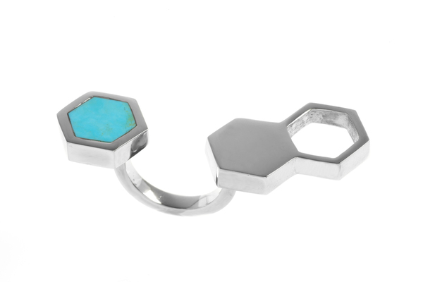 Shahla Karimi In-Between Honey Ring with Turquoise Shahla Karimi In-Between Honey Ring with Turquoise