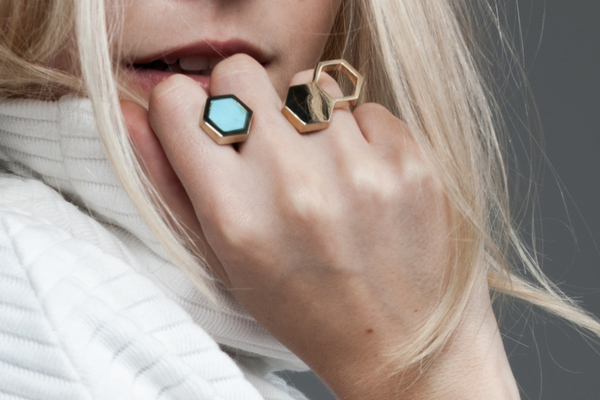 Shahla Karimi In-Between Honey Ring with Lapis Shahla Karimi In-Between Honey Ring with Lapis