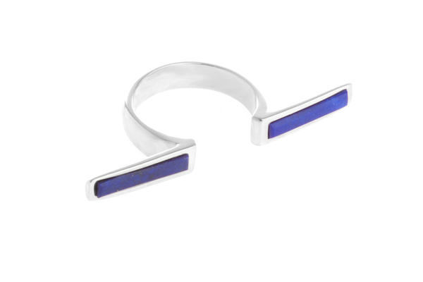 Shahla Karimi In-Between Bars Ring with Lapis Shahla Karimi In-Between Bars Ring with Lapis