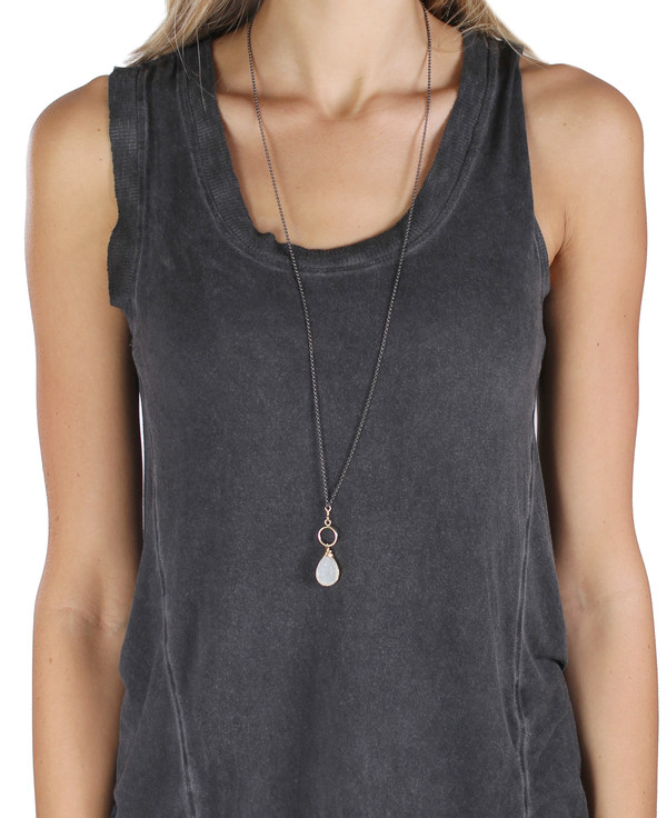Bloom White Drusy Rolo Toggle Necklace Bloom White Drusy Rolo Toggle Necklace