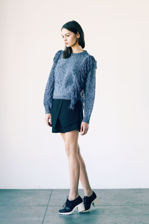 Cosette Agnes Fringe Sweater Ocean Blue Cosette Agnes Fringe Sweater Ocean Blue