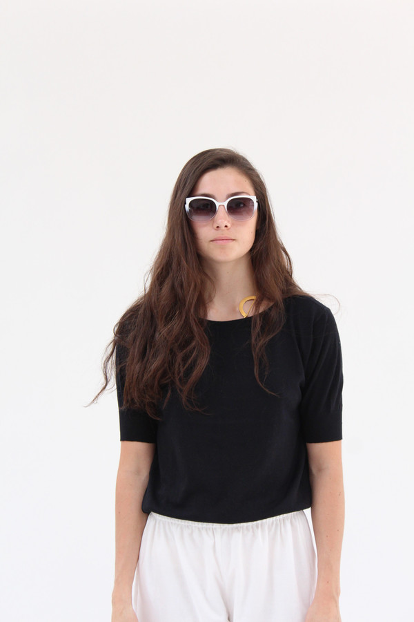 Beklina Cotton Knit Top Black Beklina Cotton Knit Top Black
