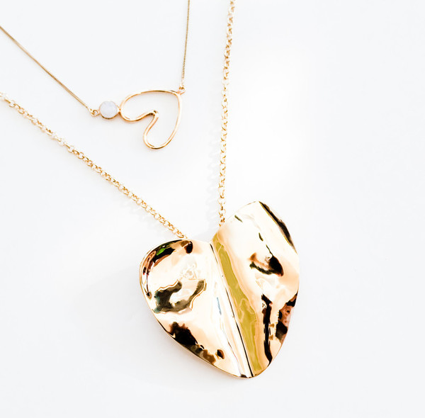 Bisjoux Beaten Heart Pendant Necklace Bisjoux Beaten Heart Pendant Necklace