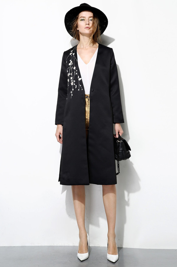Few Moda Long Embroidered Coat Few Moda Long Embroidered Coat
