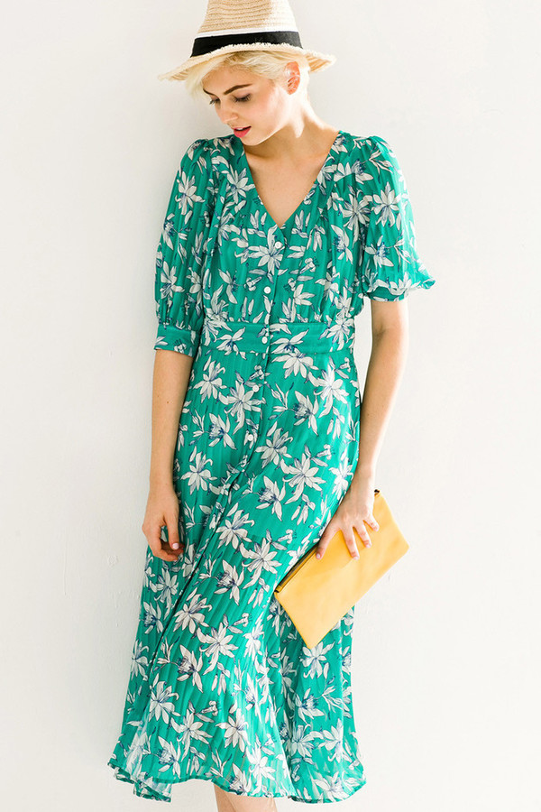 Few Moda Vintage Leaves Midi Dress Few Moda Vintage Leaves Midi Dress