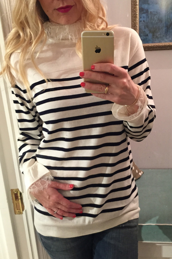 Leur Logette Striped Lace Turtleneck Leur Logette Striped Lace Turtleneck