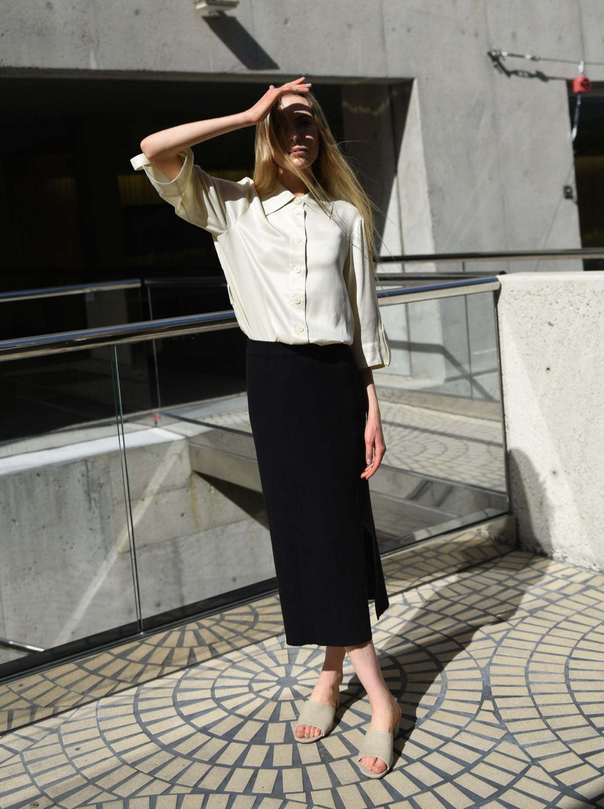 Mijeong Park Ribbed Knit Midi Skirt 