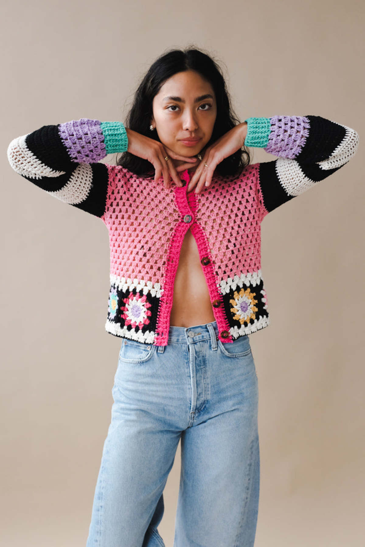Tach Clothing Melody Crochet Cardigan - Multi