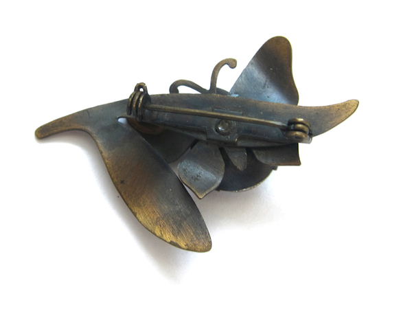 Vintage Collection Bronze and Glass Butterfly Pin Vintage Collection Bronze and Glass Butterfly Pin