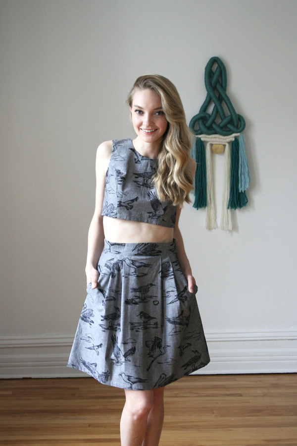 Birds of North America Aracari Skirt Black (Toile Birds) Birds of North America Aracari Skirt Black (Toile Birds)
