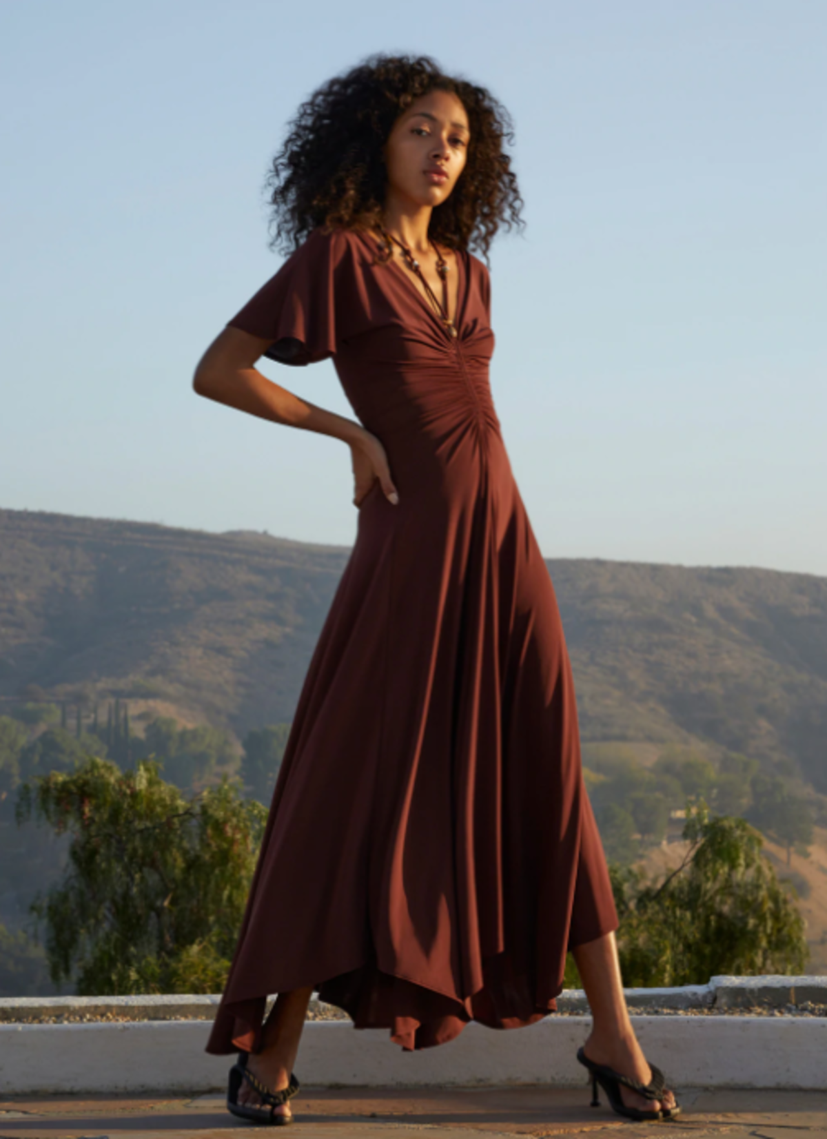 A.L.C. Nina Maxi Dress - Bitter 