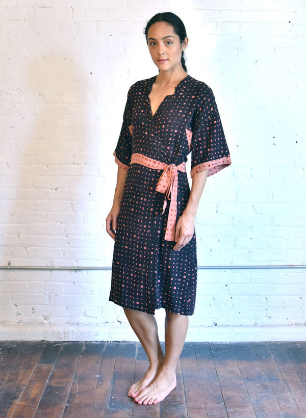 Seek Collective Cait Duster | black/pink portals print Seek Collective Cait Duster | black/pink portals print