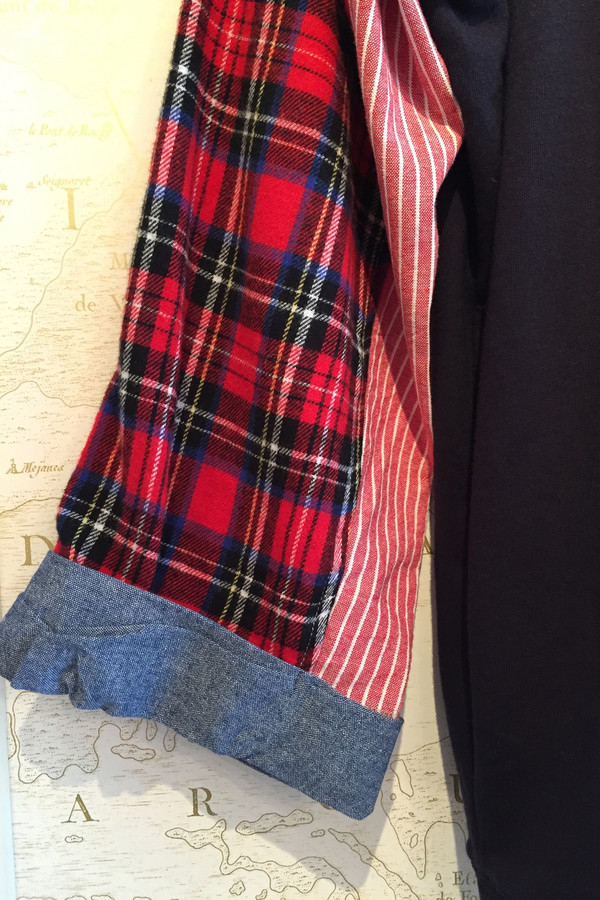 Clu Fleece sweatshirt with plaid sleeve Clu Fleece sweatshirt with plaid sleeve