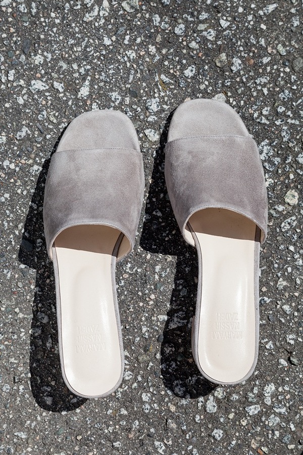 Maryam Nassir Zadeh Sophie Slide | elephant suede Maryam Nassir Zadeh Sophie Slide | elephant suede