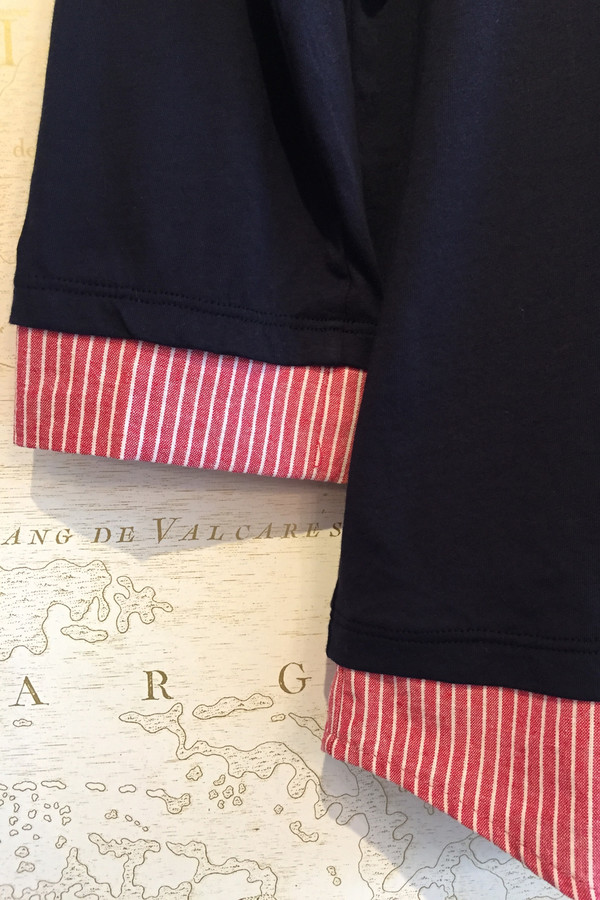 Clu Long sleeve cotton top with stripe tail Clu Long sleeve cotton top with stripe tail