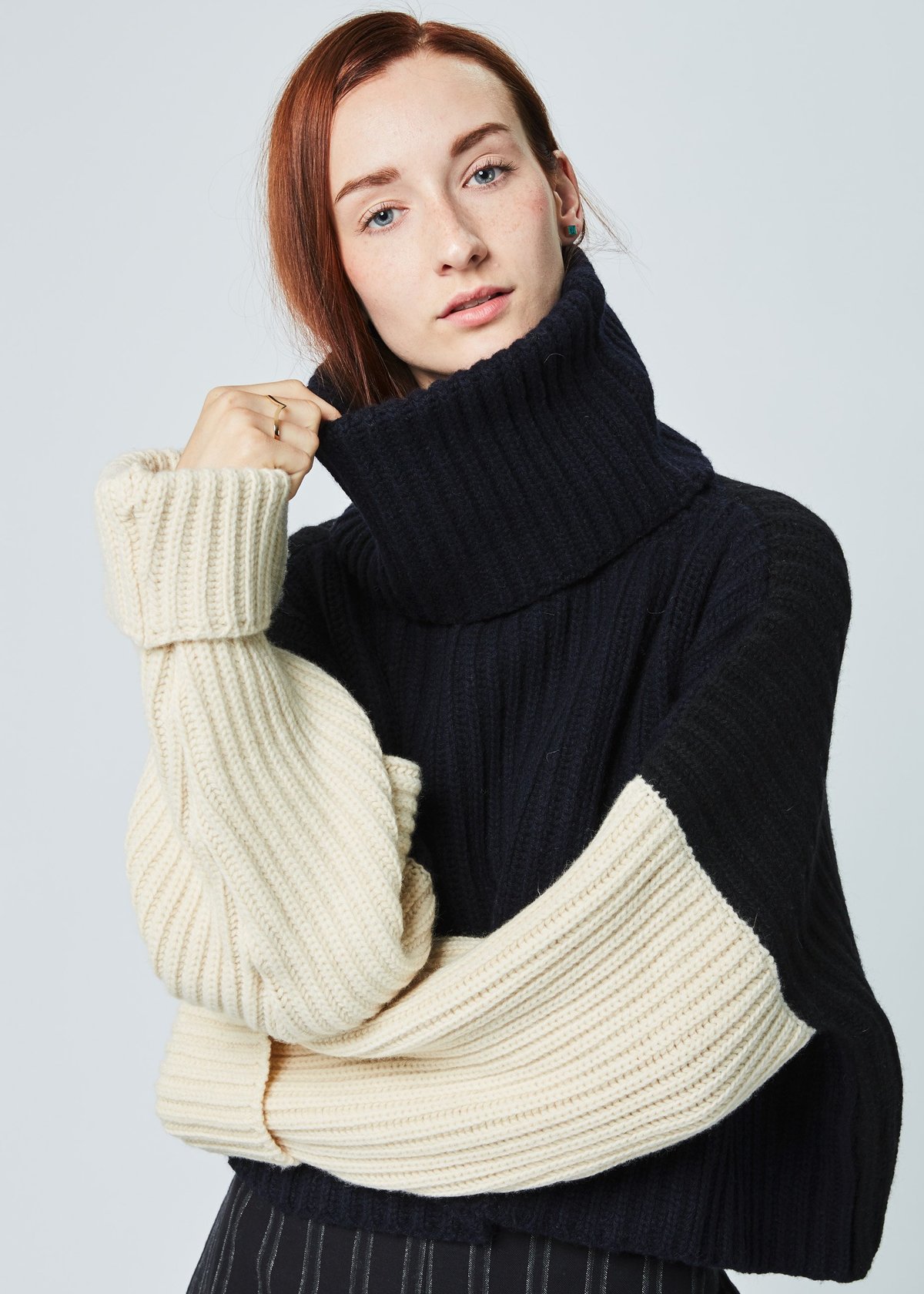 Cropped Mint Turtleneck Sweater main image 1