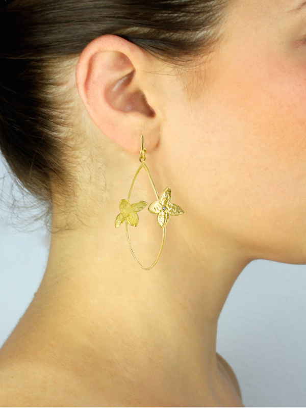SíSí Design Gold Double Jasmine Hoops SíSí Design Gold Double Jasmine Hoops