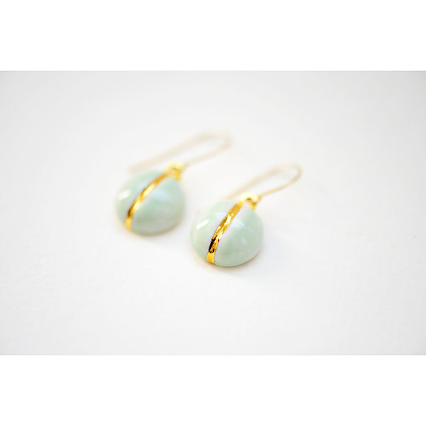 Porcelain and Stone Mint Navigation Earrings Porcelain and Stone Mint Navigation Earrings