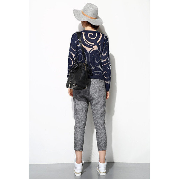 FEW MODA Sheer Circle Textured Sweater FEW MODA Sheer Circle Textured Sweater