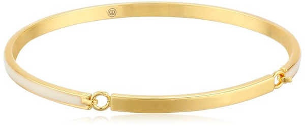 Gorjana Gwen Hinge Bangle with White Enamel Gorjana Gwen Hinge Bangle with White Enamel