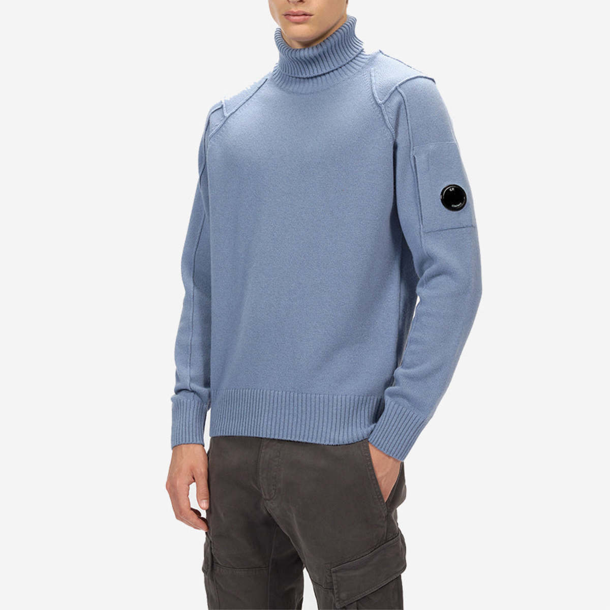CP Company Lambswool Roll Neck Jumper - Infinity Blue