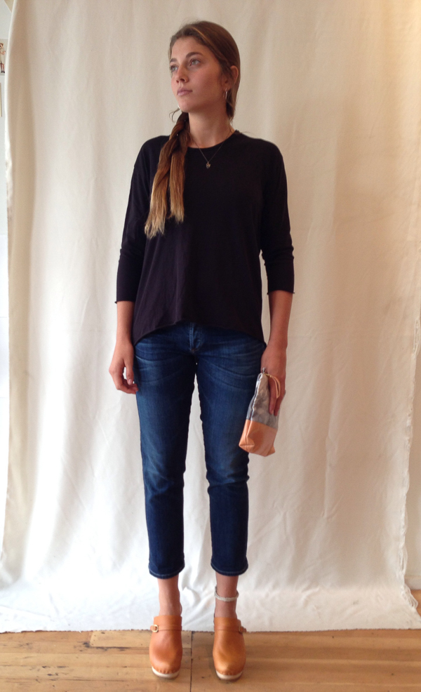 Black Crane Back Seam Shirt Black Crane Back Seam Shirt