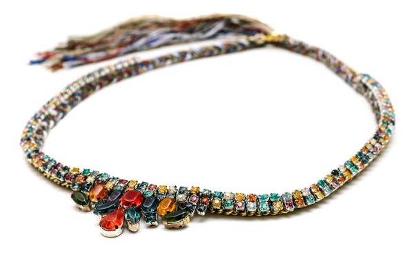 Alyssa Norton Double Handpainted Rhinestone Row Necklace with Rhinestone Drop Alyssa Norton Double Handpainted Rhinestone Row Necklace with Rhinestone Drop