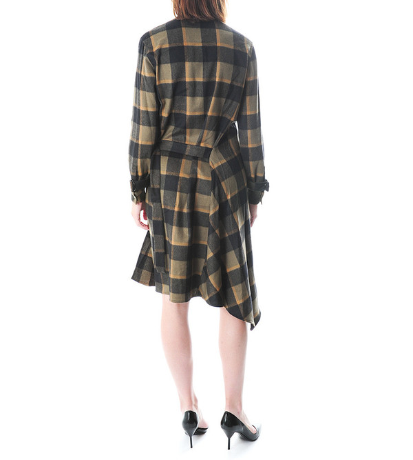 3.1 Phillip Lim Asymmetrical Plaid Dress w Shirt Collar 3.1 Phillip Lim Asymmetrical Plaid Dress w Shirt Collar