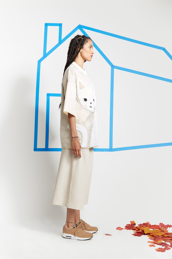 Steven Tai Organza Top With Cat Patchwork Steven Tai Organza Top With Cat Patchwork