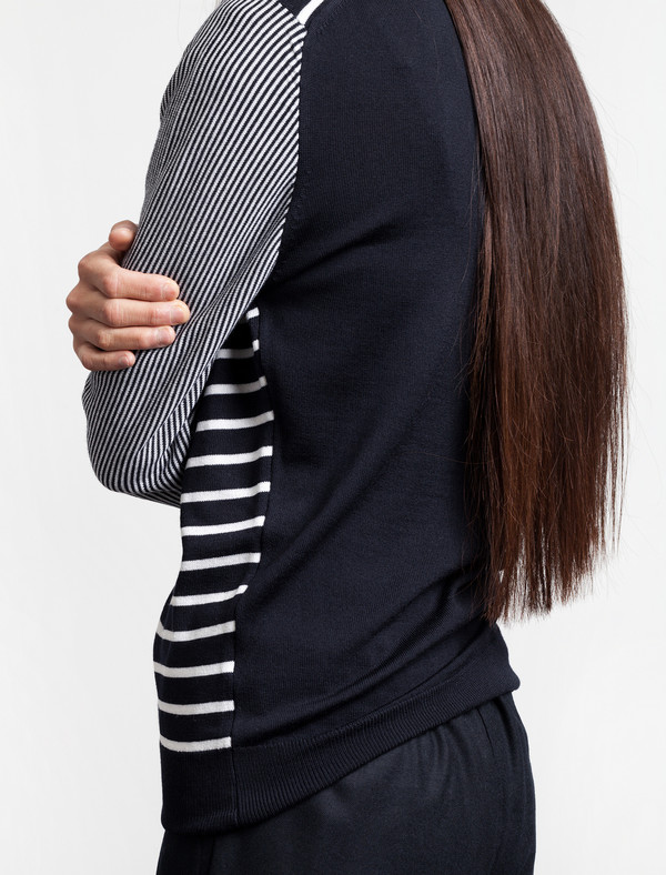 Sunspel Stripe Jumper Frost/Navy Sunspel Stripe Jumper Frost/Navy