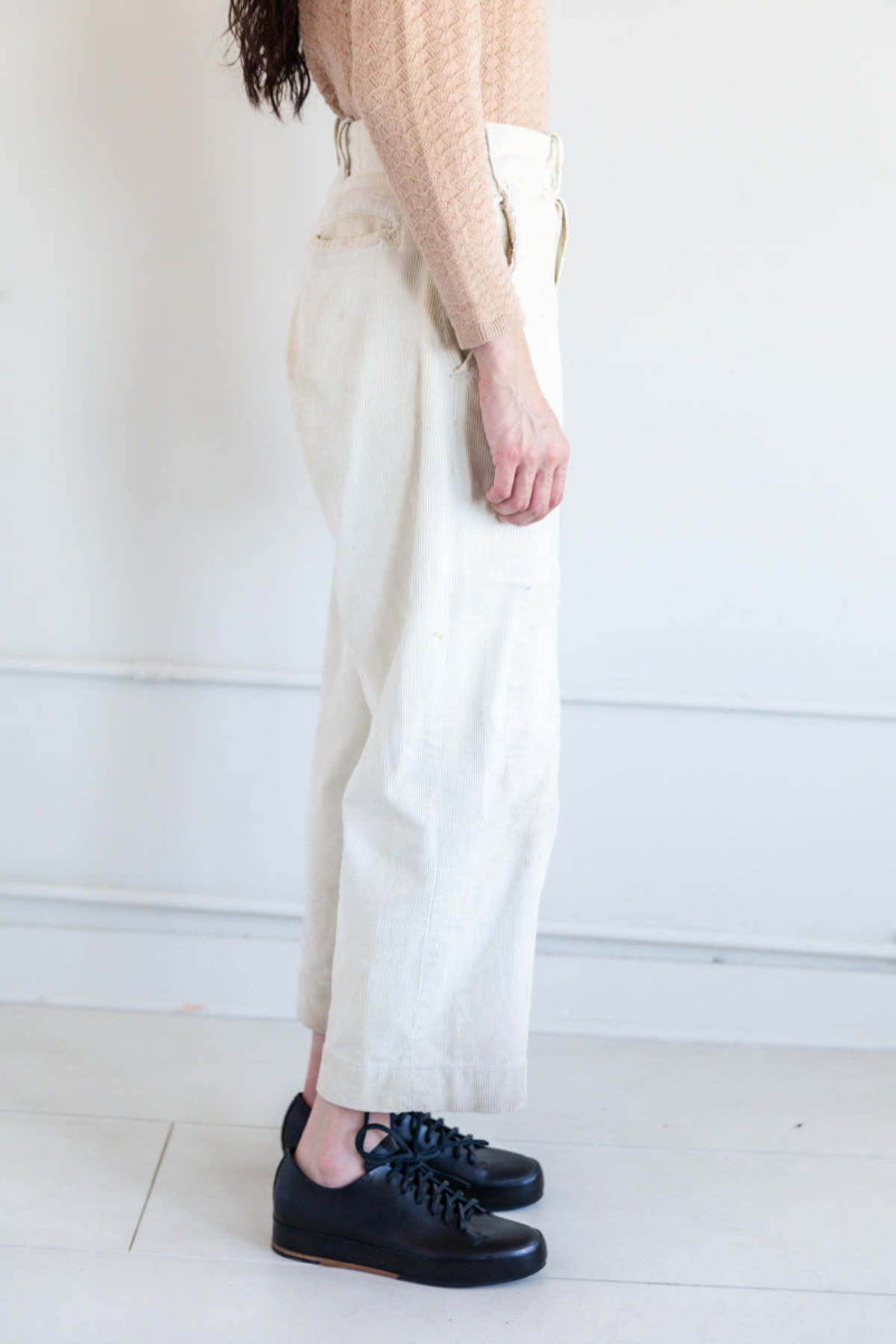 Pantalon Vintage En Velours Côtelé Marron - Taille 16 Femme - Style Culotte Années 70